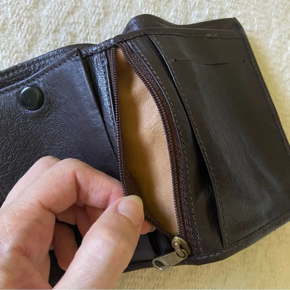 Dark Brown Leather Bifold Wallet